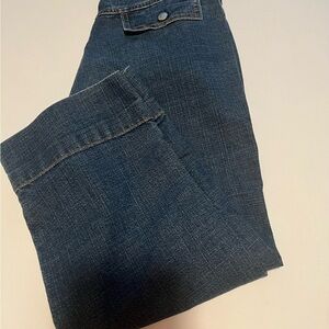 EUC LEVI SIGNATURE Snap Cuff Capri Crop  Denim Blue Jeans Size 6 15Waist x 30L